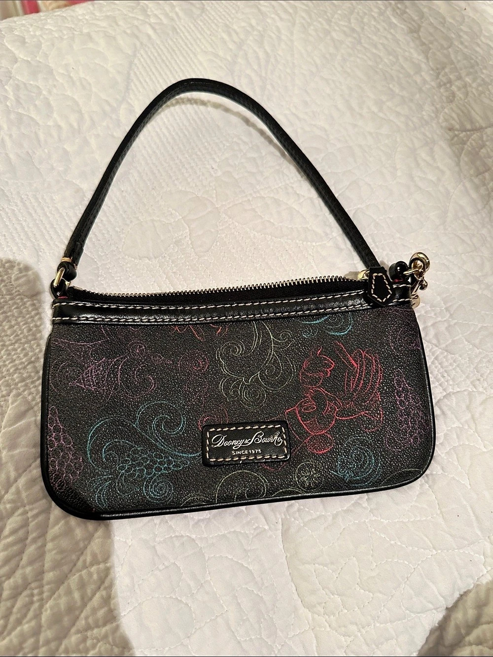 Dooney & Bourke Disney Sketch Wristlet Shoulder Bag in Black & Multicolor